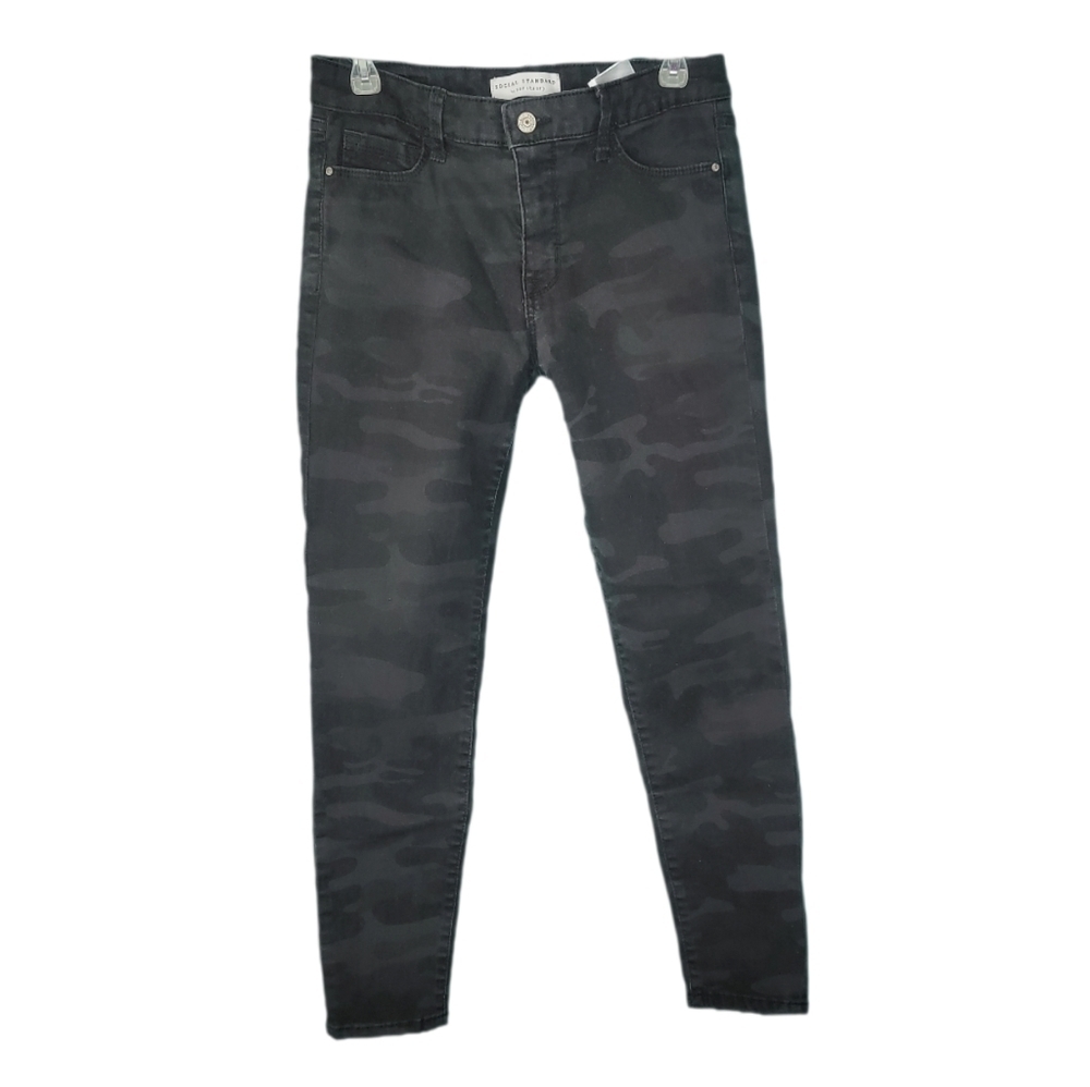 Sanctuary Social Standard Ankle Skinny Black Camouflage Women's Jeans Size 4